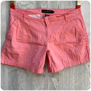 CALVIN KLEIN JEANS Coral Pink Midi Stretch Shorts Sz 14